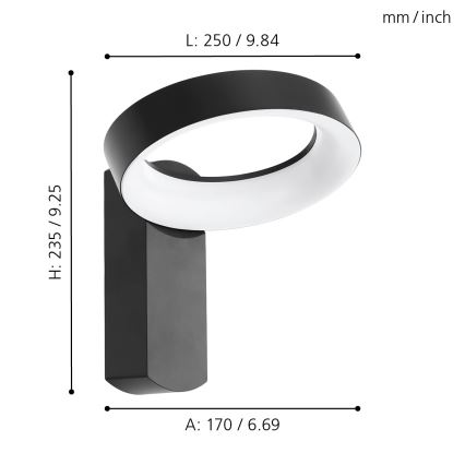 Eglo - Luz de parede LED de exterior LED/11W/230V IP44
