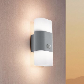 Eglo 97313 - Luz de parede LED de exterior com sensor FAVRIA 1 2xLED/5,5W/230V IP44