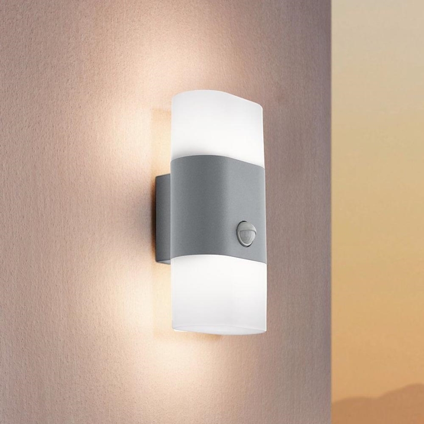 Eglo 97313 - Luz de parede LED de exterior com sensor FAVRIA 1 2xLED/5,5W/230V IP44