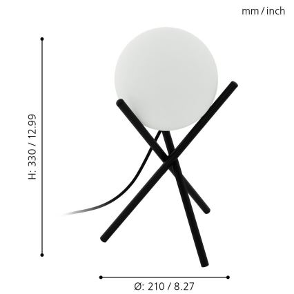 Eglo - Lâmpada de mesa 1xE14/28W/230V