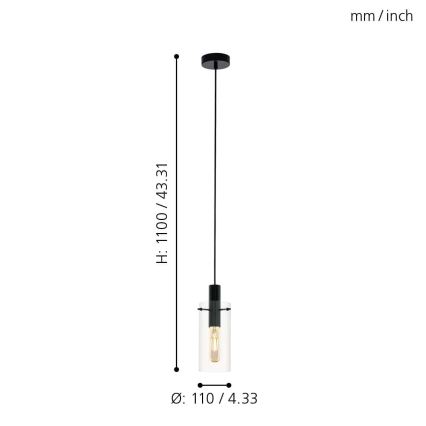 Eglo - Candelabro num fio 1xE27/60W/230V