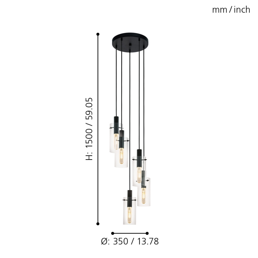 Eglo - Candelabro num fio 5xE27/60W/230V