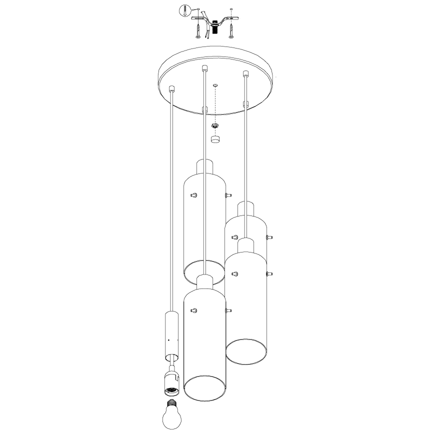 Eglo - Candelabro num fio 5xE27/60W/230V