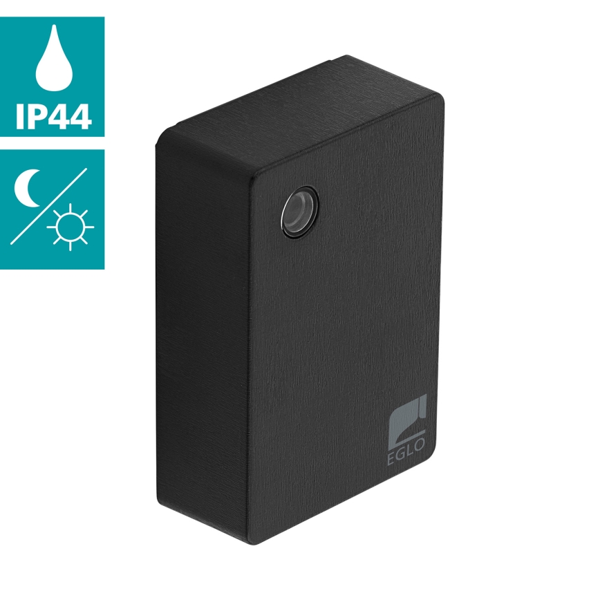 Eglo - Sensor de crepúsculo 2-100 lux preto IP44