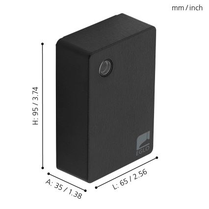 Eglo - Sensor de crepúsculo 2-100 lux preto IP44