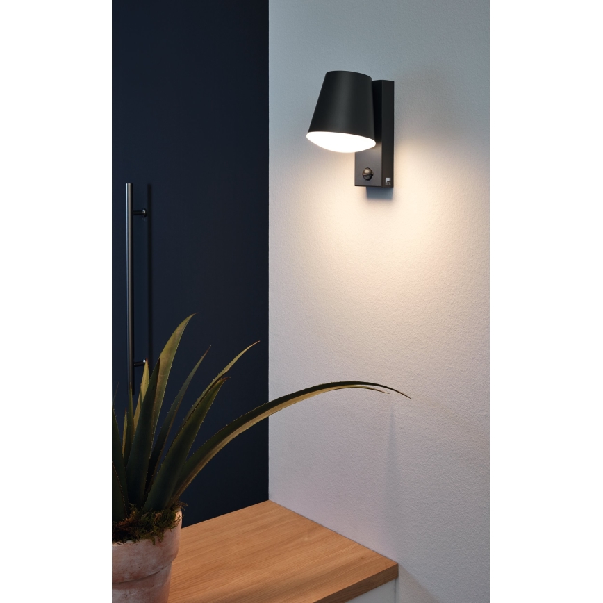 Eglo - Luz de parede de exterior com sensor 1xE27/10W/230V IP44