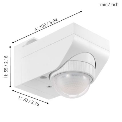 Eglo - Sensor de movimento de exterior 1m branco IP44