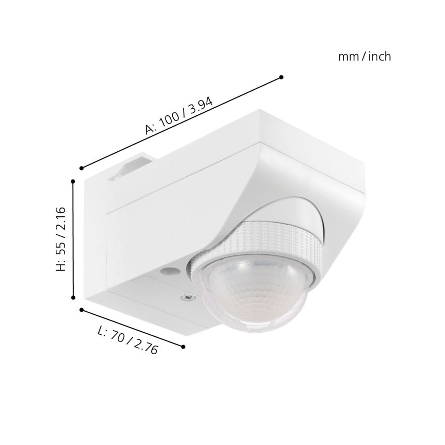 Eglo - Sensor de movimento de exterior 1m branco IP44