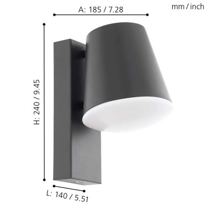 Eglo - Iluminação exterior LED com regulação CALDIERO-C 1xE27/9W/230V IP44