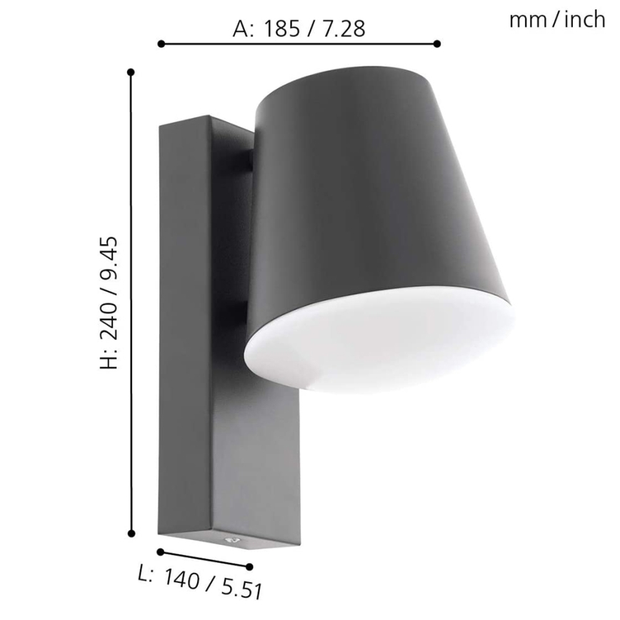 Eglo - Iluminação exterior LED com regulação CALDIERO-C 1xE27/9W/230V IP44