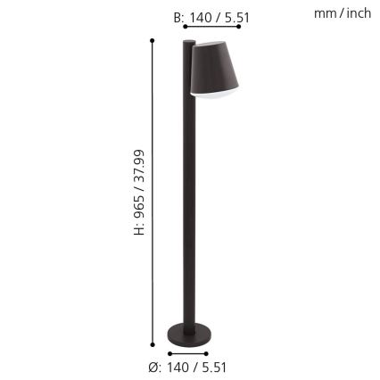 Eglo - LED RGB Regulação exterior candeeiro CALDIERO-C 1xE27/9W/230V antracite IP44