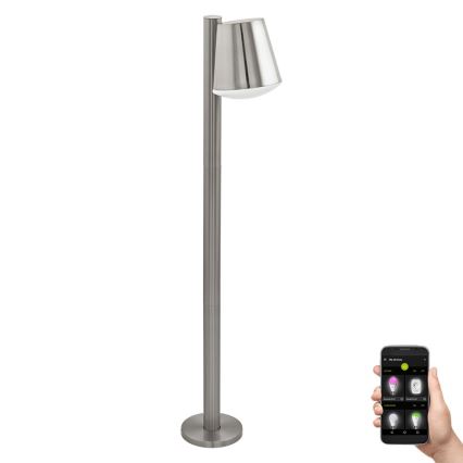 Eglo - Candeeiro exterior LED RGB com regulação CALDIERO-C 1xE27/9W/230V mate cromada IP44