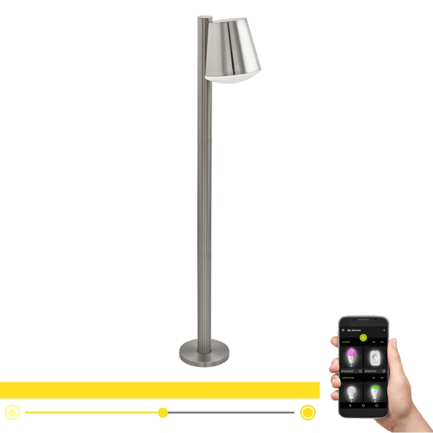 Eglo - Candeeiro exterior LED RGB com regulação CALDIERO-C 1xE27/9W/230V mate cromada IP44