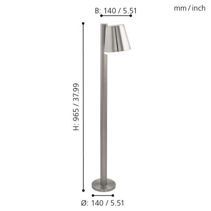 Eglo - Candeeiro exterior LED RGB com regulação CALDIERO-C 1xE27/9W/230V mate cromada IP44