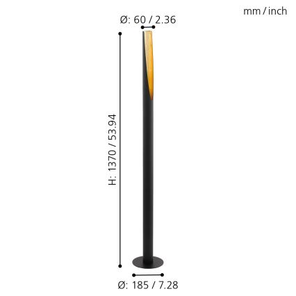Eglo - Candeeiro de chão LED 1xGU10/4,5W/230V preto
