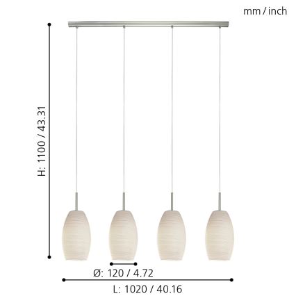 Eglo - Candelabro num fio 4xE27/40W/230V