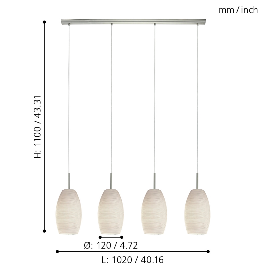 Eglo - Candelabro num fio 4xE27/40W/230V