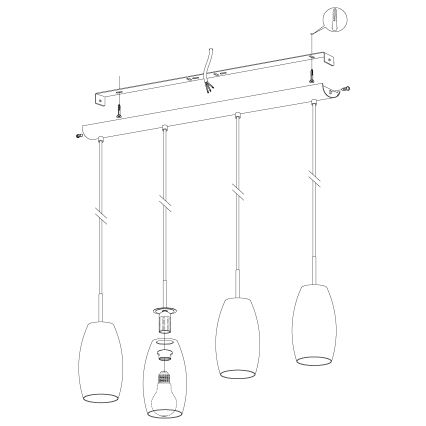 Eglo - Candelabro num fio 4xE27/40W/230V