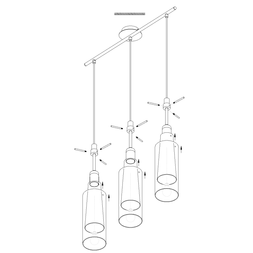 Eglo - Candelabro num fio 3xE27/60W/230V