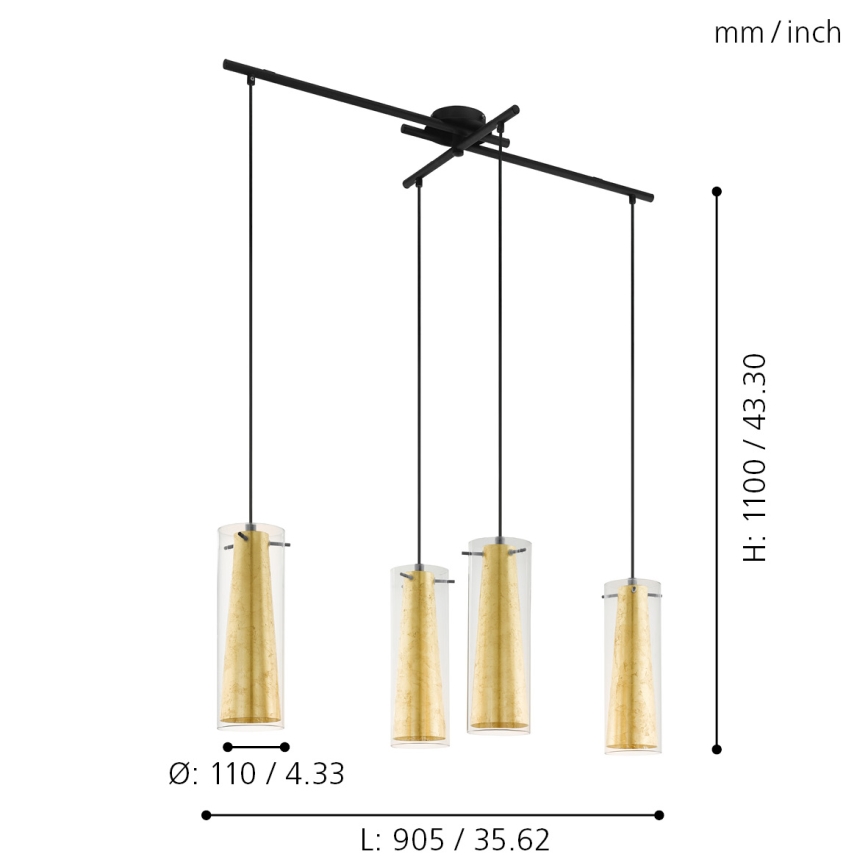 Eglo - Candelabro num fio 4xE27/60W/230V