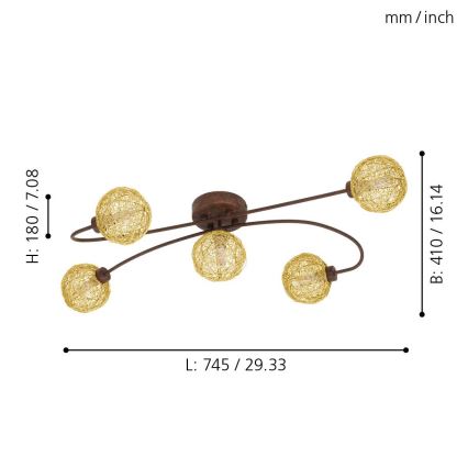 Eglo 97727 - Candelabro integrado LED CARIS 1 5xLED/3W/230V