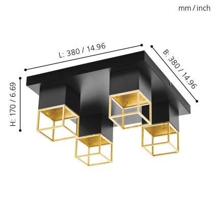 Eglo 97731 - Candelabro integrado LED MONTEBALDO 4xGU10/5W/230V