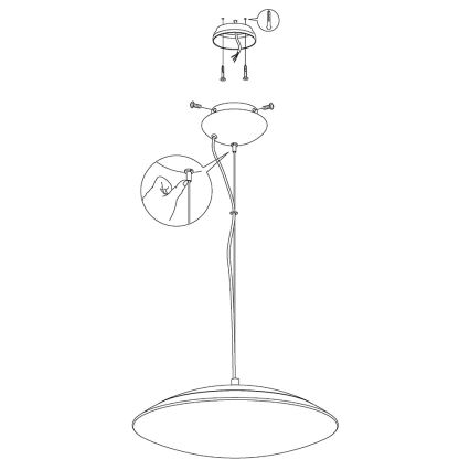 Eglo 97812 - Candelabro suspenso LED RGB com regulação FRATTINA-C 1xLED/27W/230V