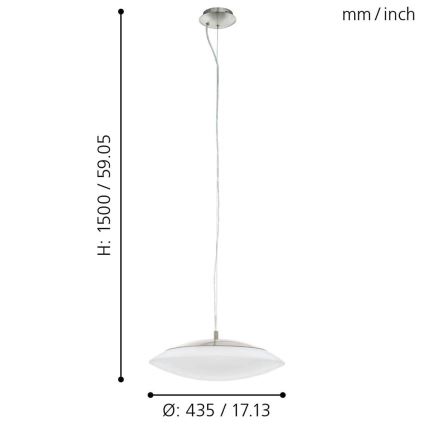 Eglo 97812 - Lustre LED RGB regulável com cabo FRATTINA-C 1xLED/27W/230V