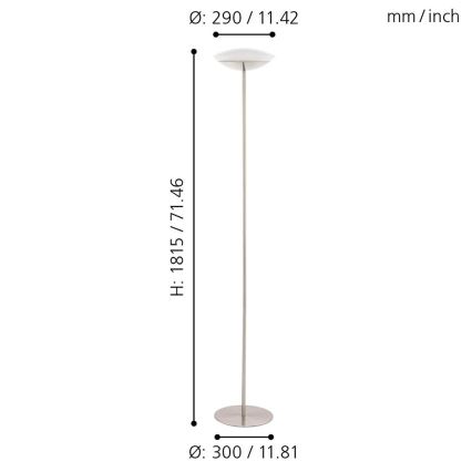 Eglo 97814 - Candeeiro de pé LED RGB regulável FRATTINA-C 1xLED/18W/230V