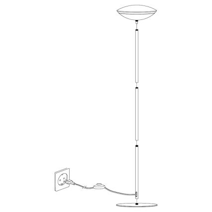 Eglo 97814 - Candeeiro de pé LED RGB regulável FRATTINA-C 1xLED/18W/230V