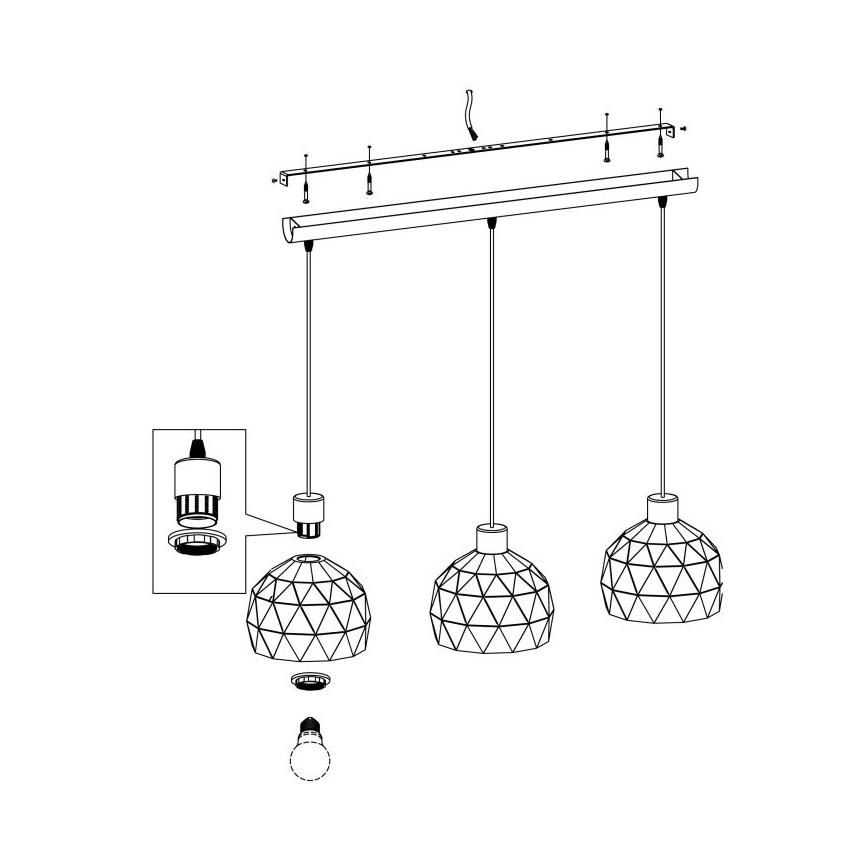 Eglo - Candelabro num fio 3xE14/40W/230V