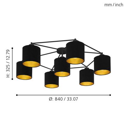 Eglo - Candelabro integrado 7xE27/40W/230V
