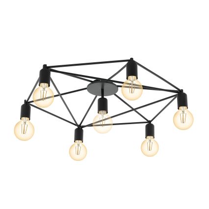 Eglo - Candelabro integrado 7xE27/60W/230V preto antigo
