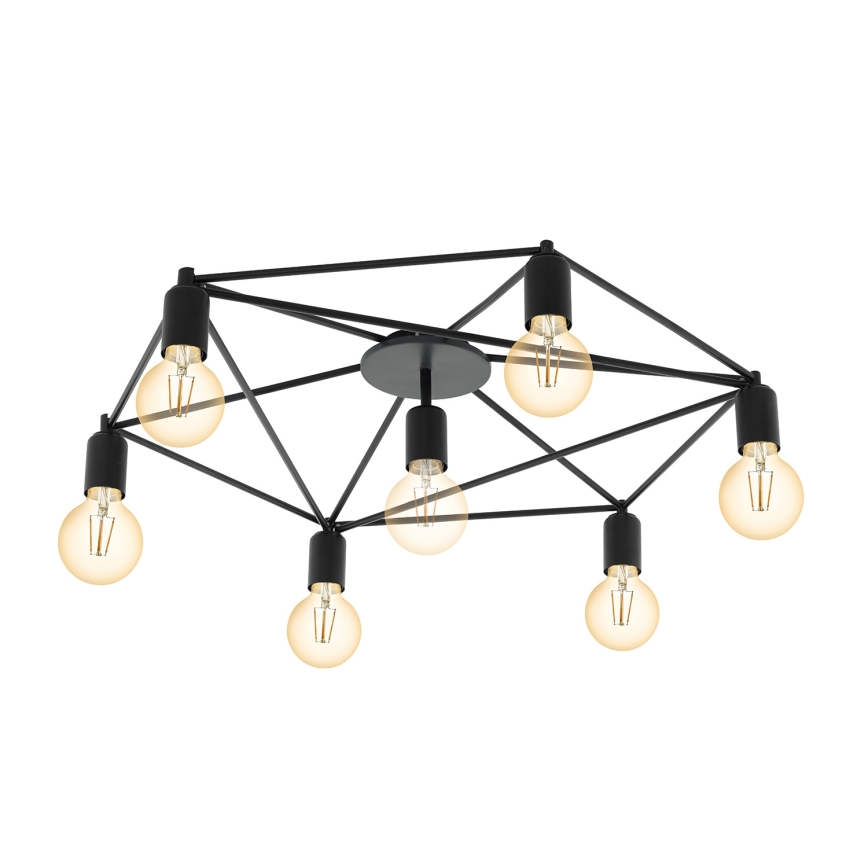 Eglo - Candelabro integrado 7xE27/60W/230V preto antigo