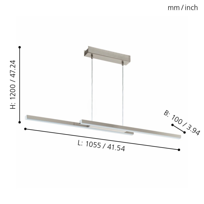 Eglo - Candelabro suspenso LED RGB com regulação FRAIOLI-C 2xLED/17W/230V