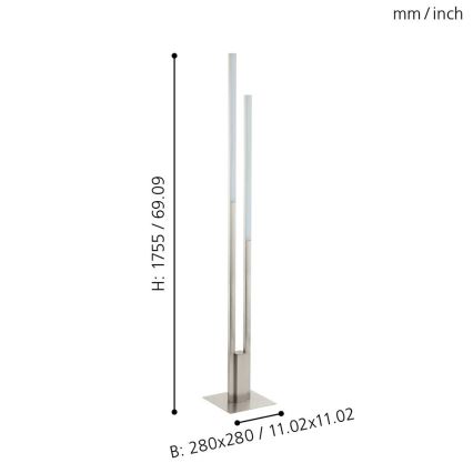Eglo - Candeeiro de chão LED RGB com regulação FRAIOLI-C 2xLED/17W/230V