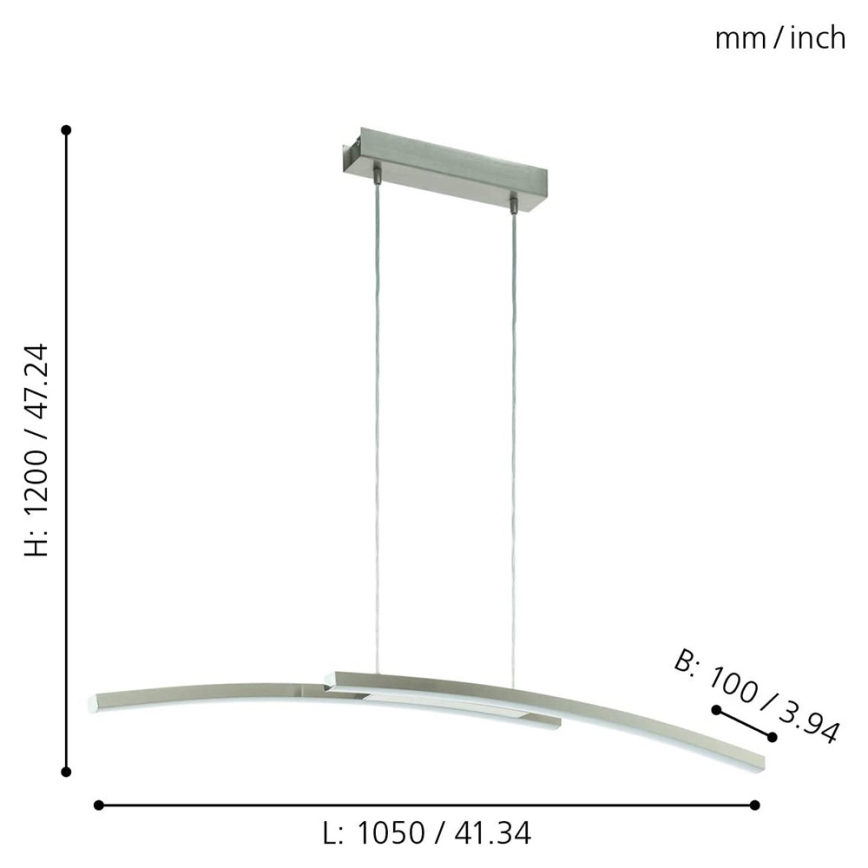 Eglo - Candelabro suspenso LED RGB com regulação FRAIOLI-C 2xLED/17W/230V