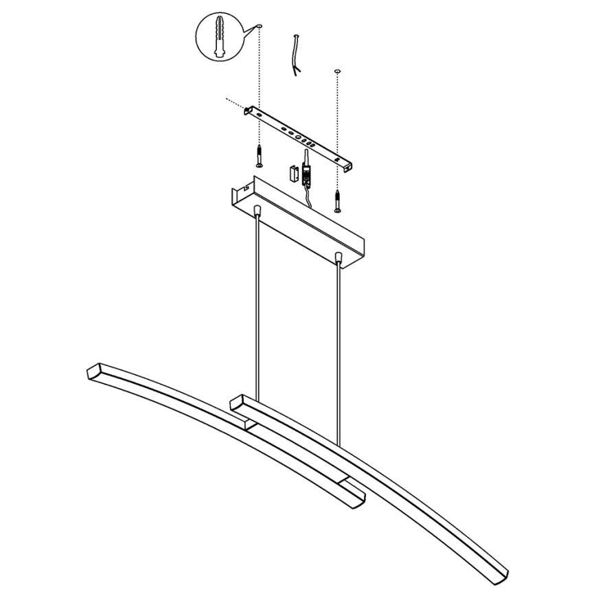 Eglo - Candelabro suspenso LED RGB com regulação FRAIOLI-C 2xLED/17W/230V