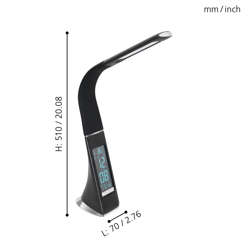 Eglo - Regulação Candeeiro de mesa LED LED/3,2W/230V preto antigo