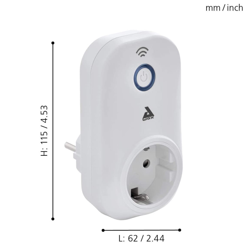 Eglo - Tomada inteligente Connect ficha PLUS 2300W SCHUKO Bluetooth