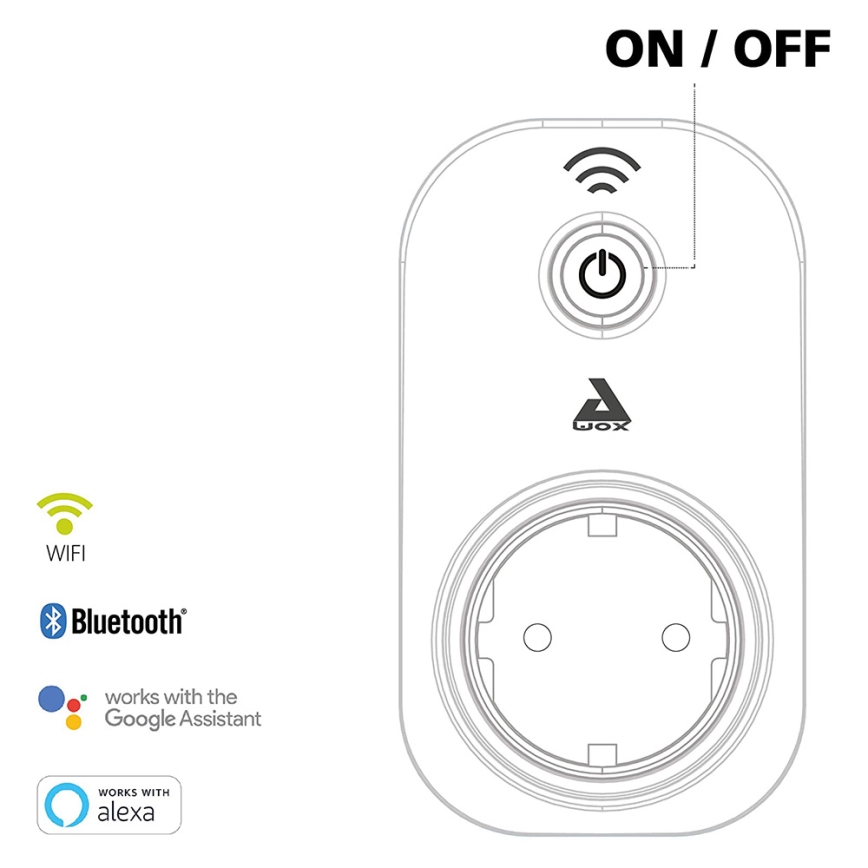 Eglo - Tomada inteligente Connect ficha PLUS 2300W SCHUKO Bluetooth