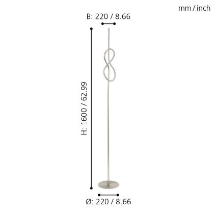 Eglo 97942 - Candeeiro de chão LED NOVAFELTRIA LED/13W/230V