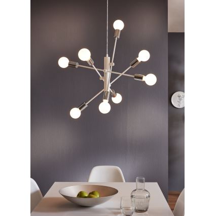 Eglo - Candelabro num fio 8xE27/60W/230V branco