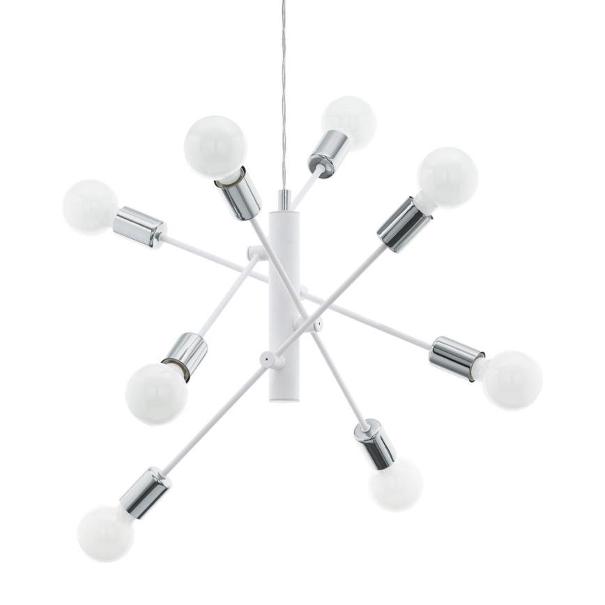 Eglo - Candelabro num fio 8xE27/60W/230V branco