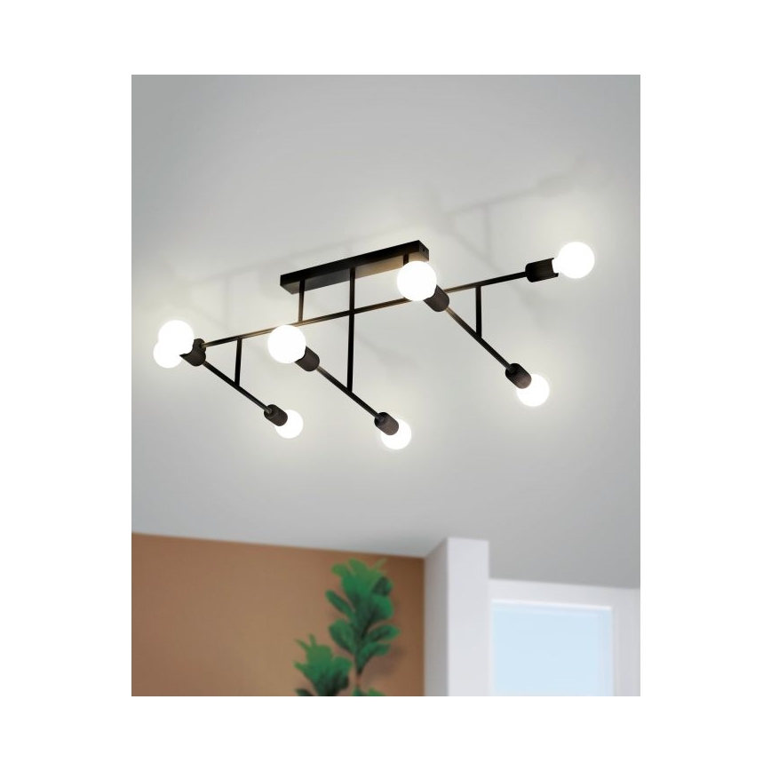 Eglo - Candelabro integrado 8xE27/40W/230V preto antigo