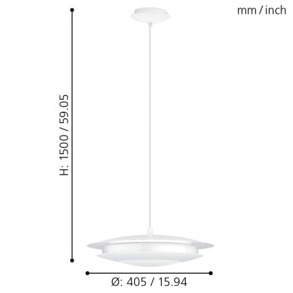 Eglo - Candelabro suspenso LED RGB com regulação LED/18W/230V