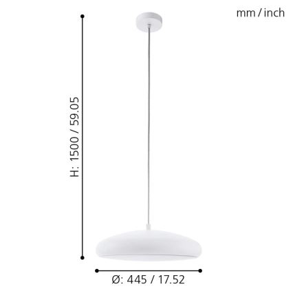 Eglo 98046 - Candelabro suspenso LED RGB com regulação RIODEVA-C LED/27W/230V