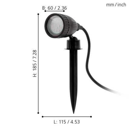 Eglo 98052 - Candeeiro exterior LED RGB NEMA-C 1xGU10/5W/230V IP44