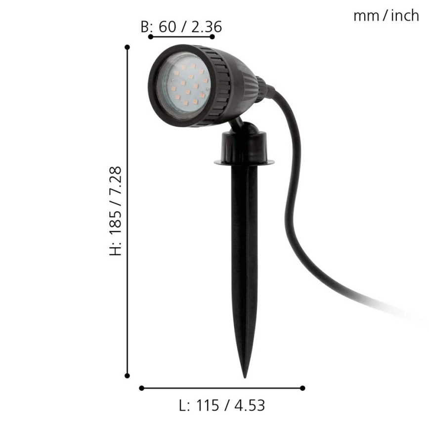 Eglo 98052 - Candeeiro exterior LED RGB NEMA-C 1xGU10/5W/230V IP44