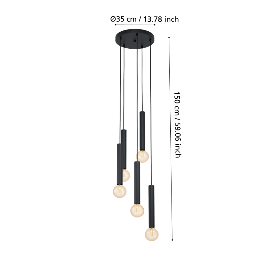 Eglo - Candelabro num fio 5xE27/60W/230V